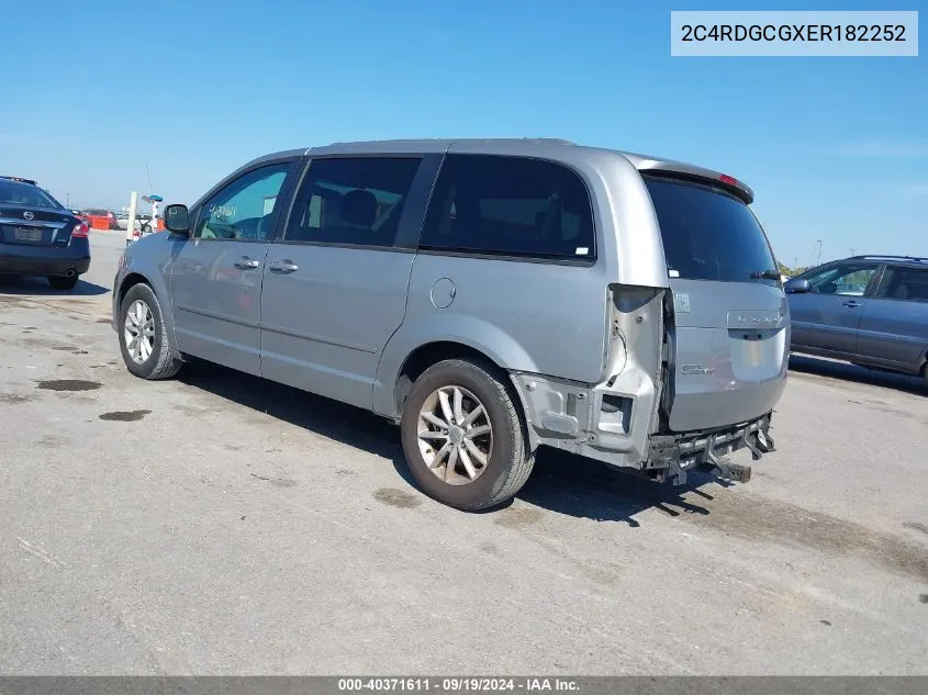 2014 Dodge Grand Caravan Sxt VIN: 2C4RDGCGXER182252 Lot: 40371611