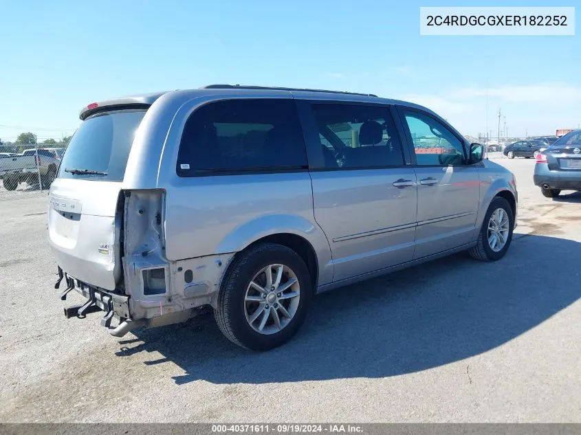 2014 Dodge Grand Caravan Sxt VIN: 2C4RDGCGXER182252 Lot: 40371611