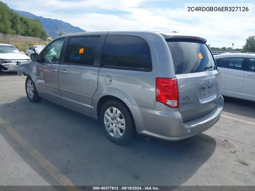 2014 Dodge Grand Caravan Se VIN: 2C4RDGBG6ER327126 Lot: 40377912