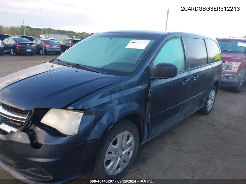 2014 Dodge Grand Caravan Se VIN: 2C4RDGBG3ER312213 Lot: 40443207