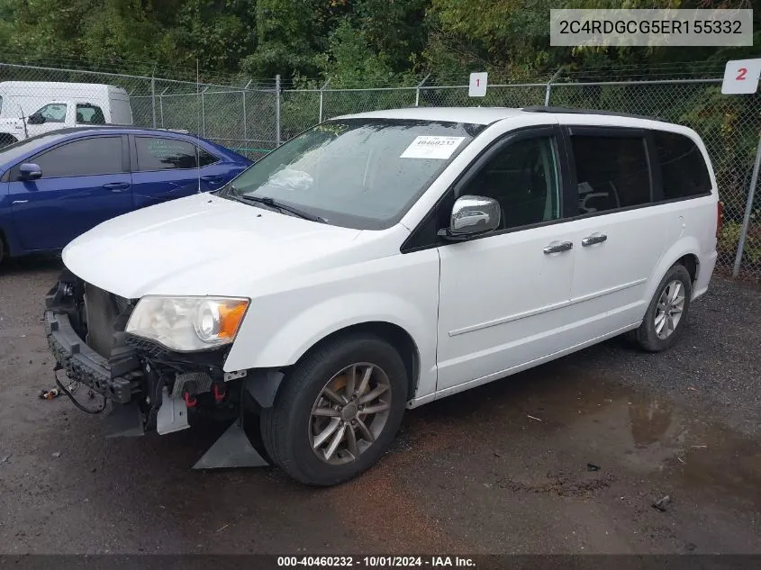 2014 Dodge Grand Caravan Sxt VIN: 2C4RDGCG5ER155332 Lot: 40460232