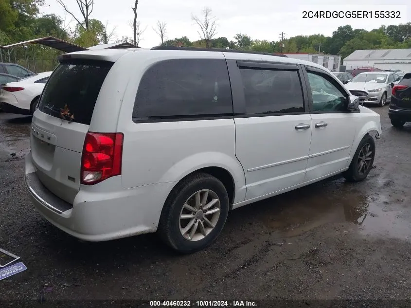 2014 Dodge Grand Caravan Sxt VIN: 2C4RDGCG5ER155332 Lot: 40460232