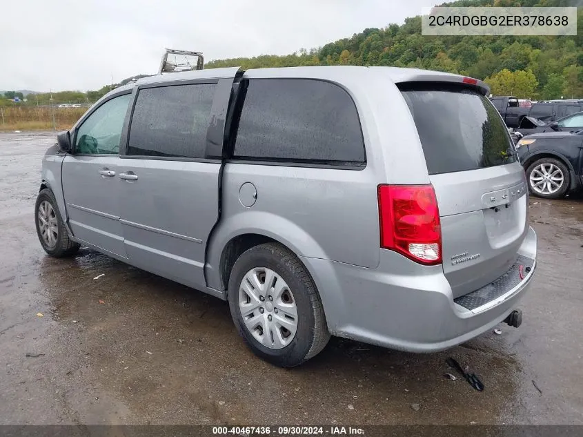 2C4RDGBG2ER378638 2014 Dodge Grand Caravan Se