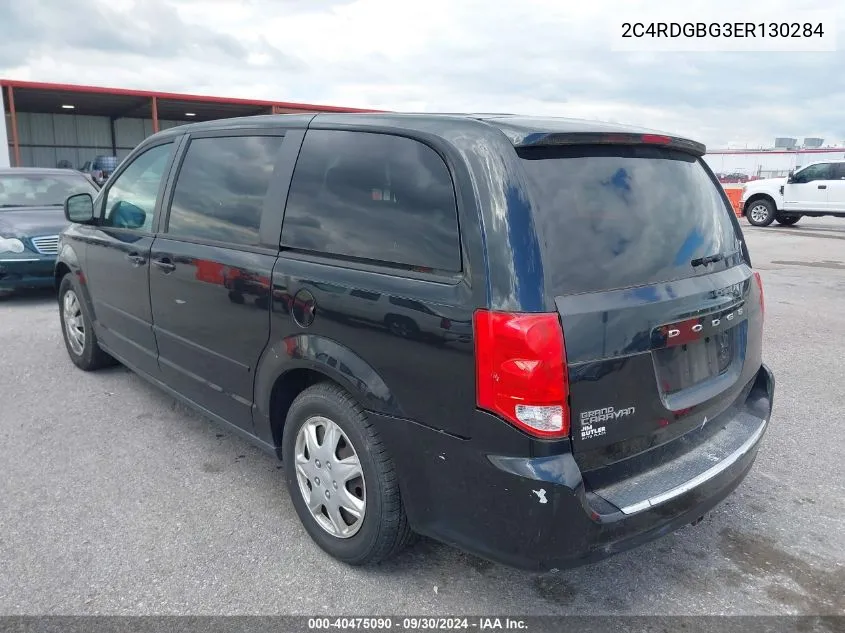 2014 Dodge Grand Caravan Se VIN: 2C4RDGBG3ER130284 Lot: 40475090