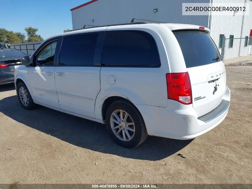 2014 Dodge Grand Caravan Sxt VIN: 2C4RDGCG0ER400912 Lot: 40476955