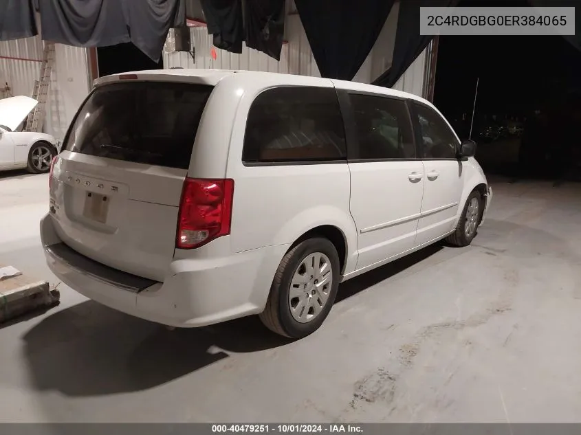 2014 Dodge Grand Caravan Se VIN: 2C4RDGBG0ER384065 Lot: 40479251