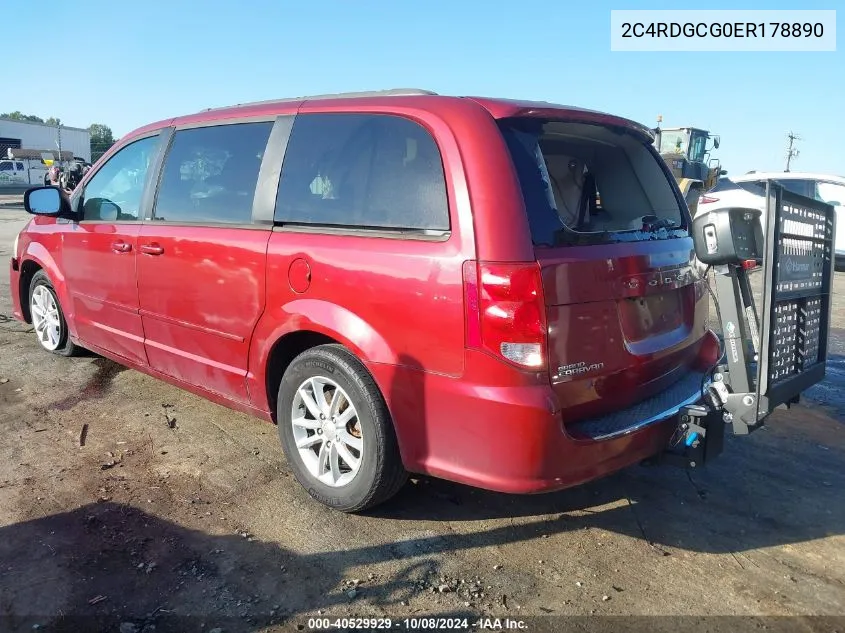 2014 Dodge Grand Caravan Sxt VIN: 2C4RDGCG0ER178890 Lot: 40529929