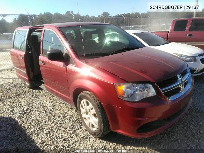 2014 Dodge Grand Caravan American Value Pkg VIN: 2C4RDGBG7ER129137 Lot: 40566239