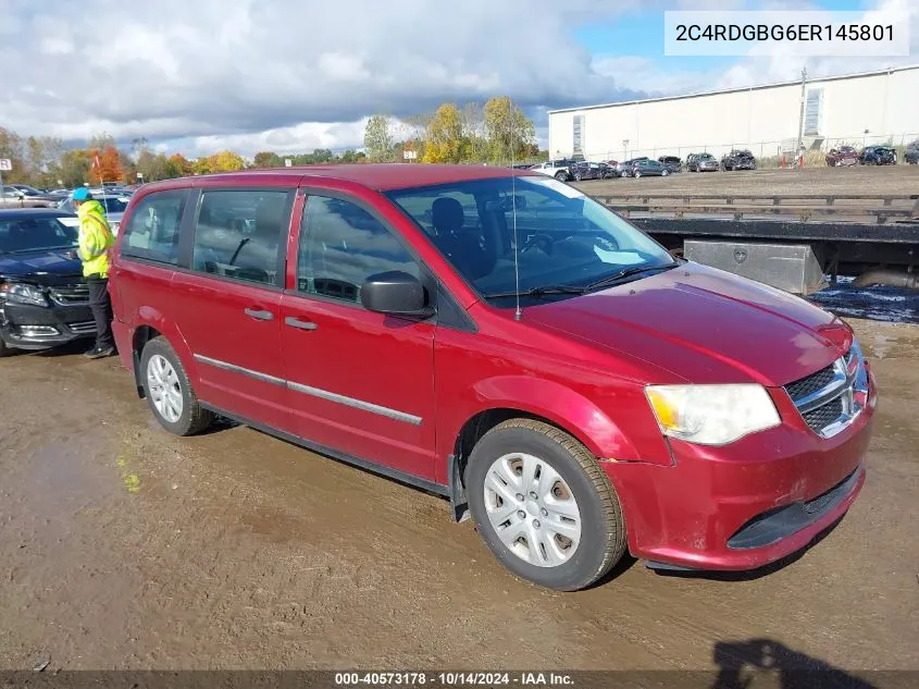 2014 Dodge Grand Caravan American Value Pkg VIN: 2C4RDGBG6ER145801 Lot: 40573178