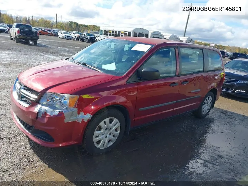 2014 Dodge Grand Caravan American Value Pkg VIN: 2C4RDGBG6ER145801 Lot: 40573178