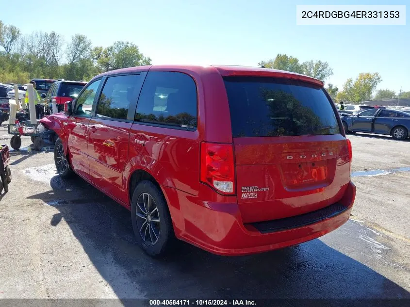 2014 Dodge Grand Caravan Se 30Th Anniversary VIN: 2C4RDGBG4ER331353 Lot: 40584171