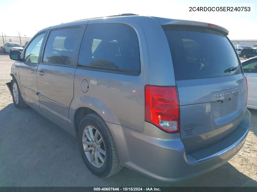 2014 Dodge Grand Caravan Sxt VIN: 2C4RDGCG5ER240753 Lot: 40607646