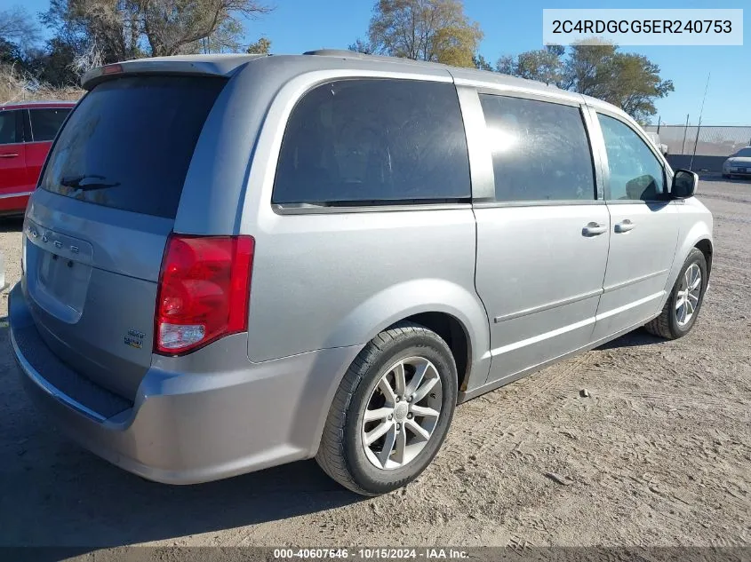 2014 Dodge Grand Caravan Sxt VIN: 2C4RDGCG5ER240753 Lot: 40607646