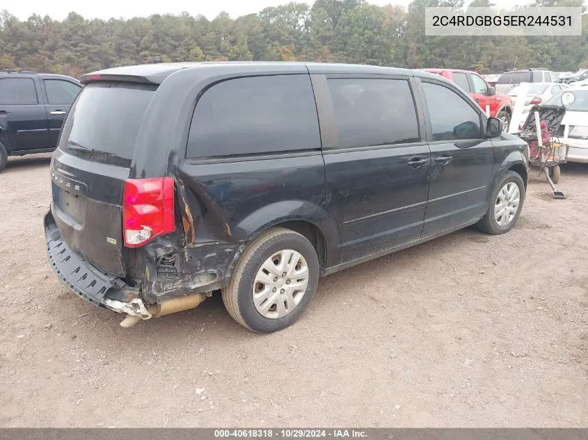 2014 Dodge Grand Caravan Se VIN: 2C4RDGBG5ER244531 Lot: 40618318