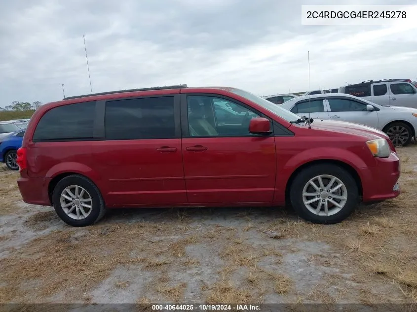 2014 Dodge Grand Caravan Sxt VIN: 2C4RDGCG4ER245278 Lot: 40644025