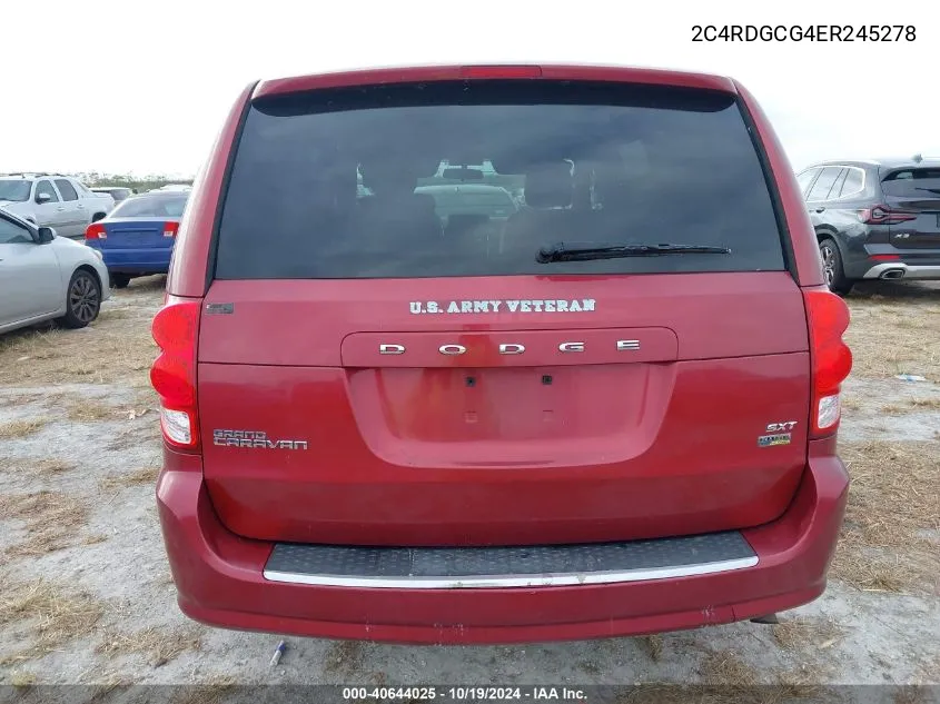 2014 Dodge Grand Caravan Sxt VIN: 2C4RDGCG4ER245278 Lot: 40644025