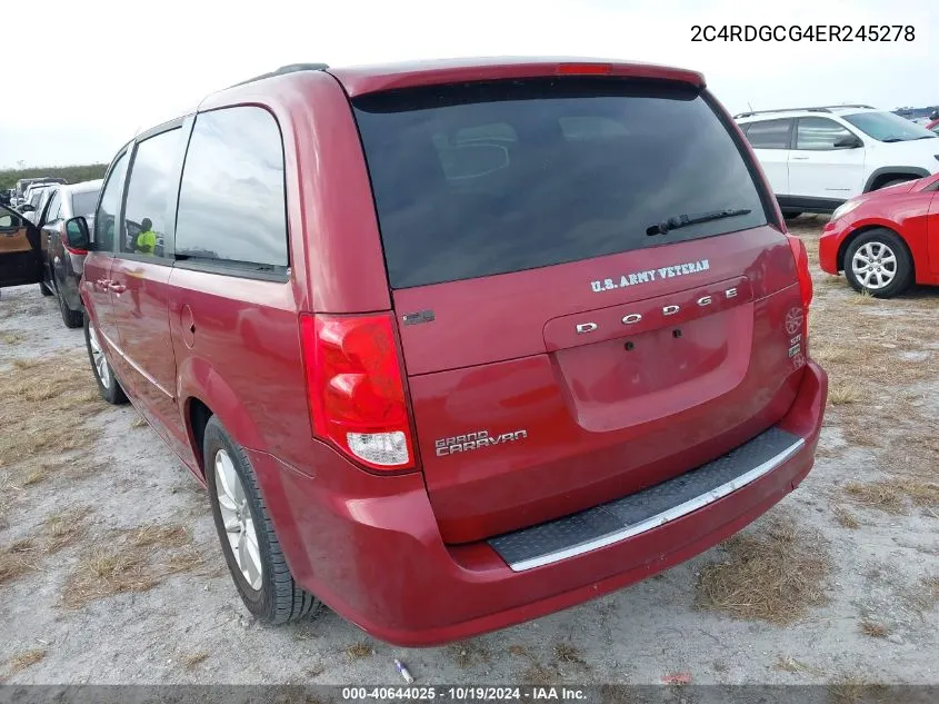 2014 Dodge Grand Caravan Sxt VIN: 2C4RDGCG4ER245278 Lot: 40644025