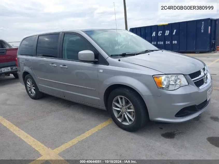 2014 Dodge Grand Caravan Se 30Th Anniversary VIN: 2C4RDGBG0ER380999 Lot: 40644051