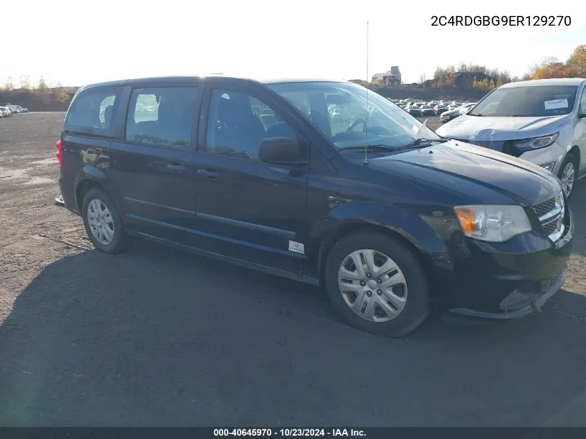 2014 Dodge Grand Caravan American Value Pkg VIN: 2C4RDGBG9ER129270 Lot: 40645970