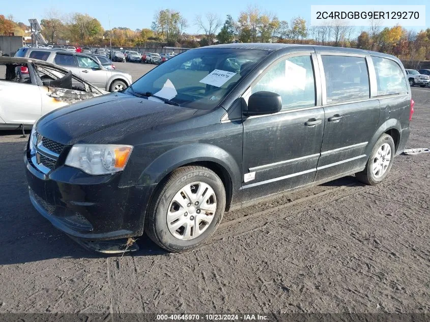 2014 Dodge Grand Caravan American Value Pkg VIN: 2C4RDGBG9ER129270 Lot: 40645970