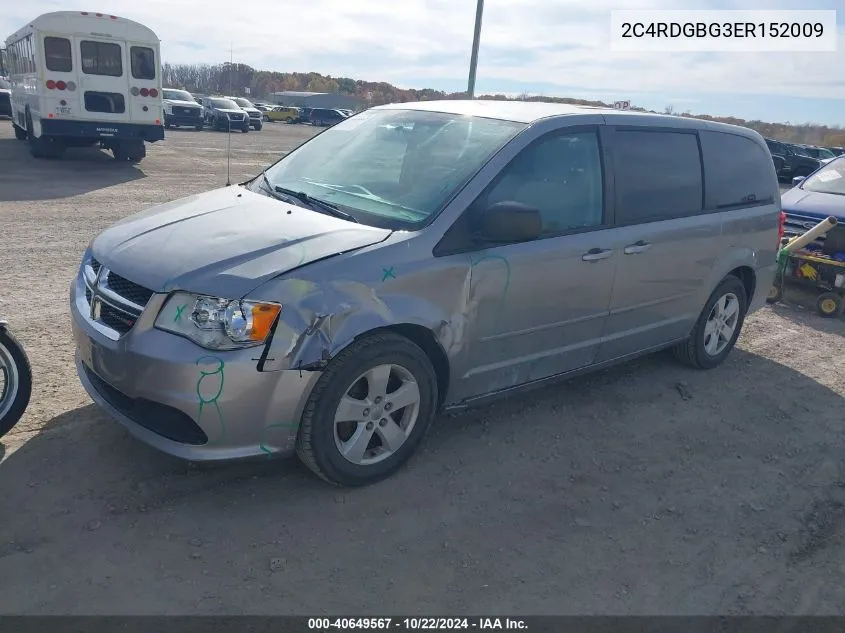 2014 Dodge Grand Caravan Se VIN: 2C4RDGBG3ER152009 Lot: 40649567