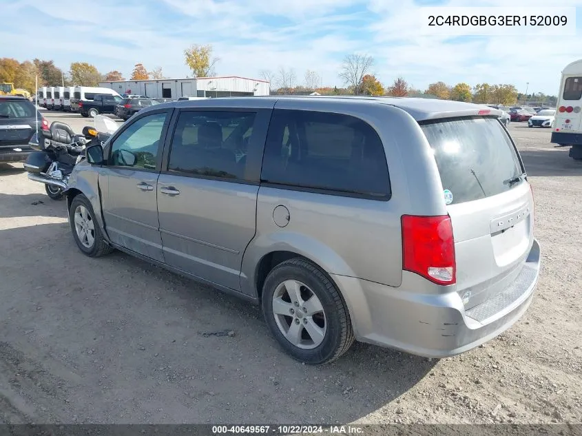 2014 Dodge Grand Caravan Se VIN: 2C4RDGBG3ER152009 Lot: 40649567