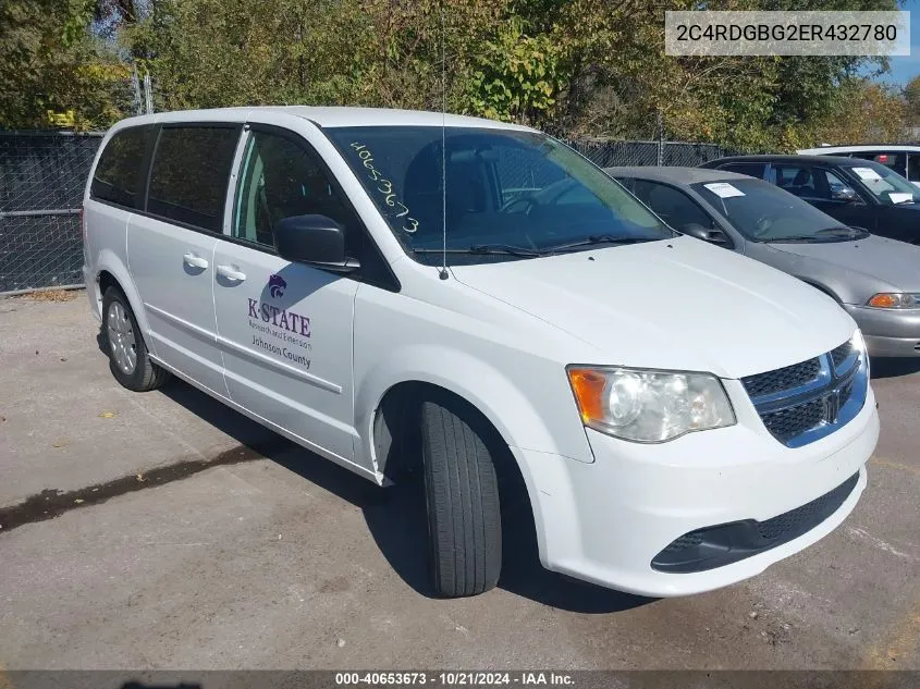 2014 Dodge Grand Caravan Se VIN: 2C4RDGBG2ER432780 Lot: 40653673