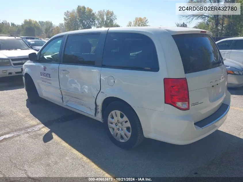 2014 Dodge Grand Caravan Se VIN: 2C4RDGBG2ER432780 Lot: 40653673