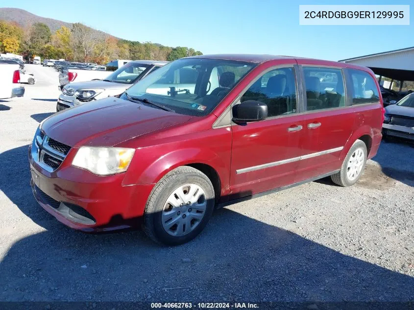 2014 Dodge Grand Caravan American Value Pkg VIN: 2C4RDGBG9ER129995 Lot: 40662763