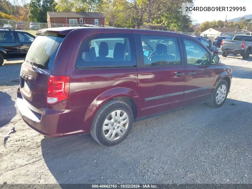 2014 Dodge Grand Caravan American Value Pkg VIN: 2C4RDGBG9ER129995 Lot: 40662763