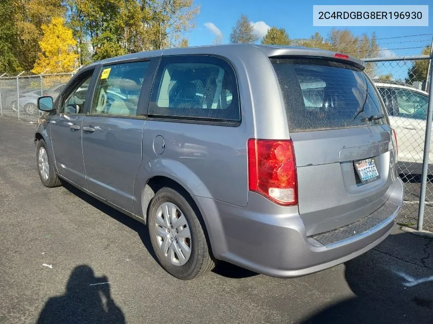 2014 Dodge Grand Caravan Se VIN: 2C4RDGBG8ER196930 Lot: 40686637