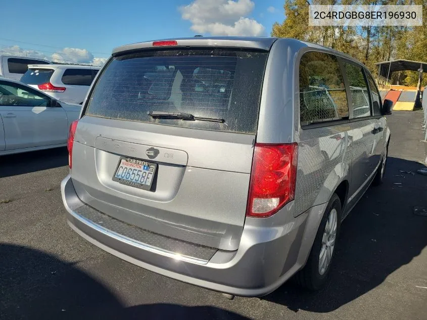 2014 Dodge Grand Caravan Se VIN: 2C4RDGBG8ER196930 Lot: 40686637