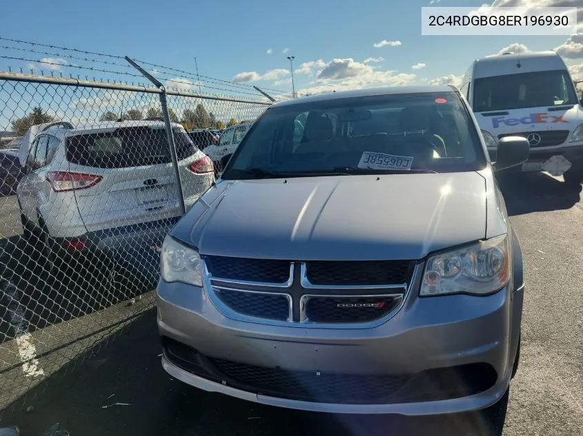 2014 Dodge Grand Caravan Se VIN: 2C4RDGBG8ER196930 Lot: 40686637