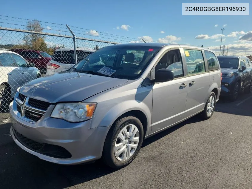 2014 Dodge Grand Caravan Se VIN: 2C4RDGBG8ER196930 Lot: 40686637