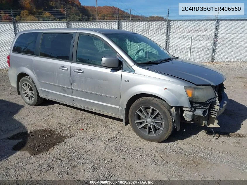 2014 Dodge Grand Caravan Se 30Th Anniversary VIN: 2C4RDGBG1ER406560 Lot: 40688900