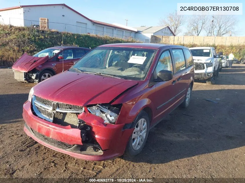 2014 Dodge Grand Caravan American Value Pkg VIN: 2C4RDGBG7ER130708 Lot: 40692779