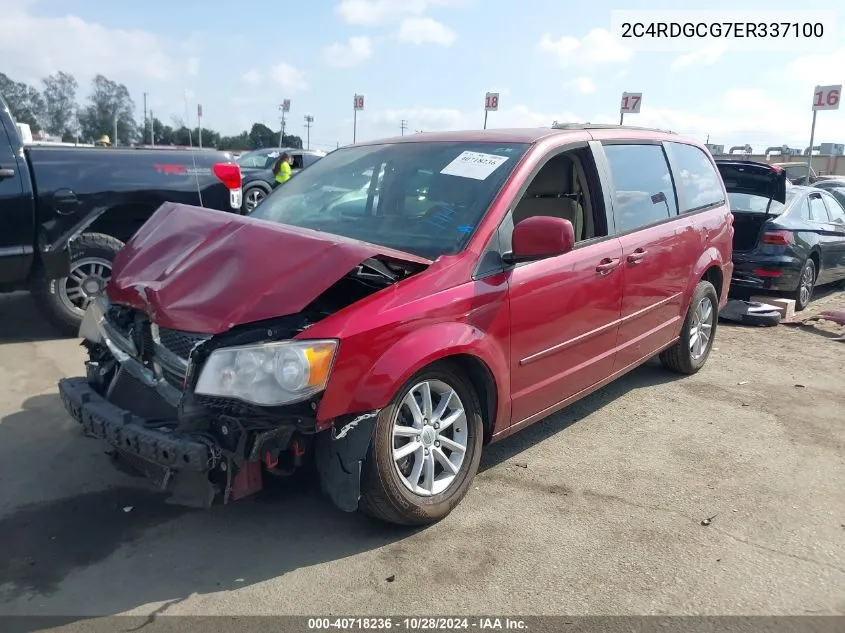 2C4RDGCG7ER337100 2014 Dodge Grand Caravan Sxt