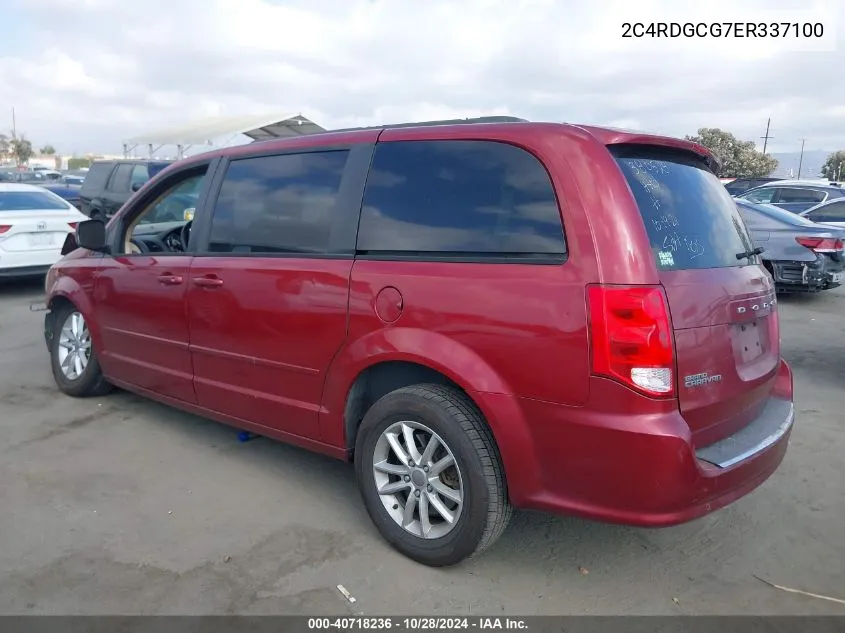 2014 Dodge Grand Caravan Sxt VIN: 2C4RDGCG7ER337100 Lot: 40718236