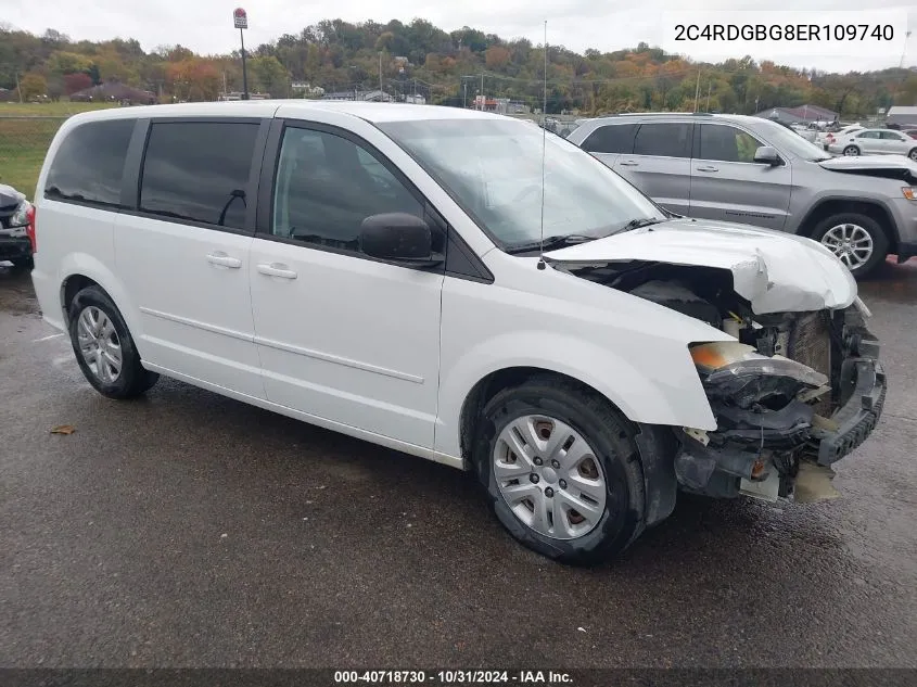 2014 Dodge Grand Caravan Se VIN: 2C4RDGBG8ER109740 Lot: 40718730