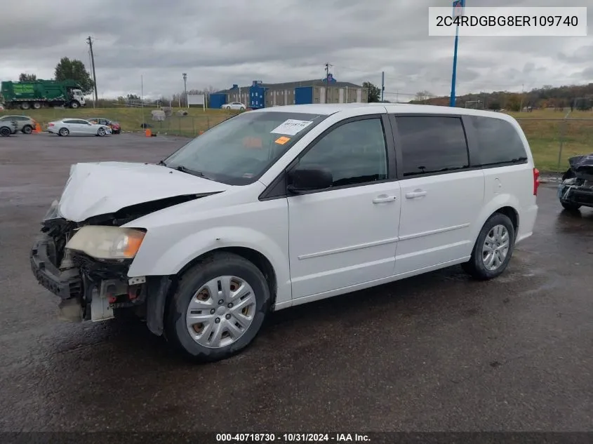 2014 Dodge Grand Caravan Se VIN: 2C4RDGBG8ER109740 Lot: 40718730