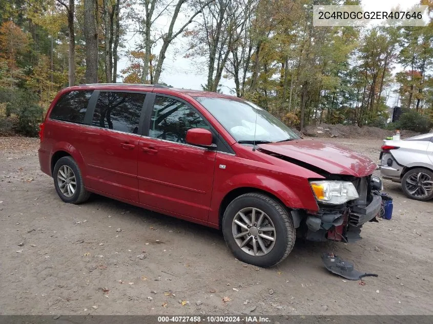 2014 Dodge Grand Caravan Sxt 30Th Anniversary VIN: 2C4RDGCG2ER407646 Lot: 40727458