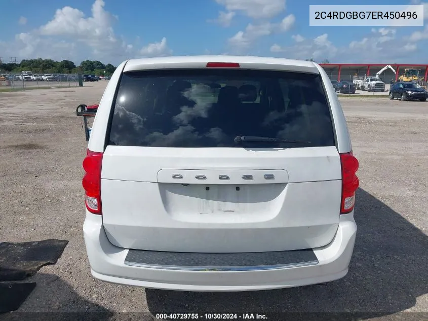 2014 Dodge Grand Caravan American Value Pkg VIN: 2C4RDGBG7ER450496 Lot: 40729755