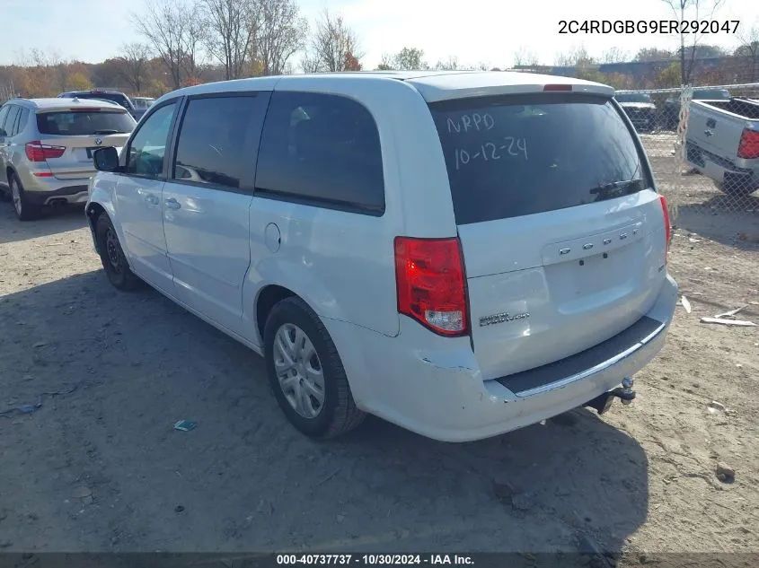 2C4RDGBG9ER292047 2014 Dodge Grand Caravan Se