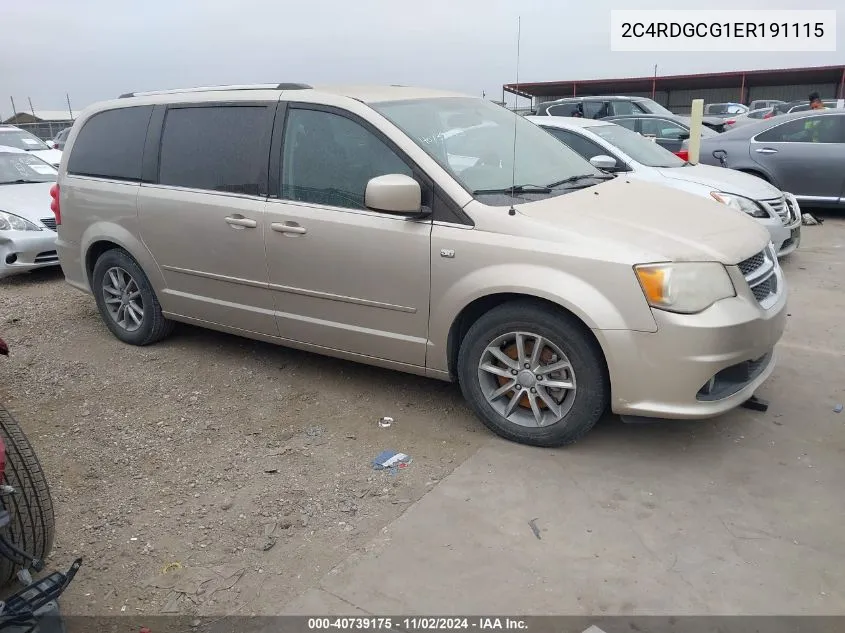 2014 Dodge Grand Caravan Sxt 30Th Anniversary VIN: 2C4RDGCG1ER191115 Lot: 40739175