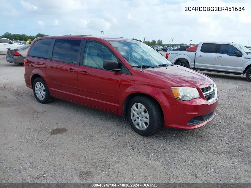 2C4RDGBG2ER451684 2014 Dodge Grand Caravan Se