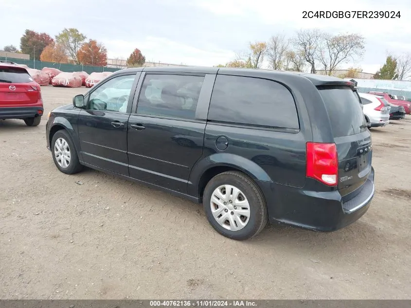 2014 Dodge Grand Caravan Se VIN: 2C4RDGBG7ER239024 Lot: 40762136