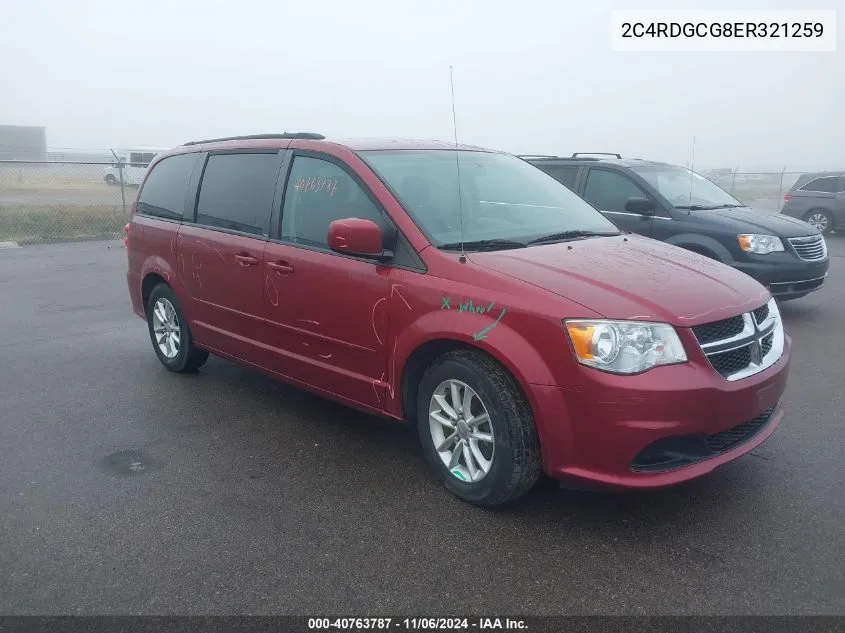 2014 Dodge Grand Caravan Sxt VIN: 2C4RDGCG8ER321259 Lot: 40763787