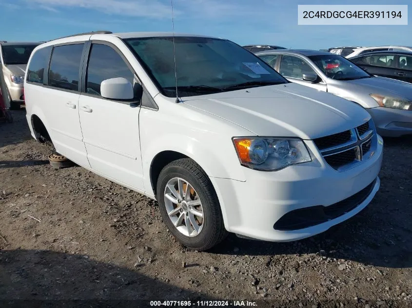 2014 Dodge Grand Caravan Sxt VIN: 2C4RDGCG4ER391194 Lot: 40771695