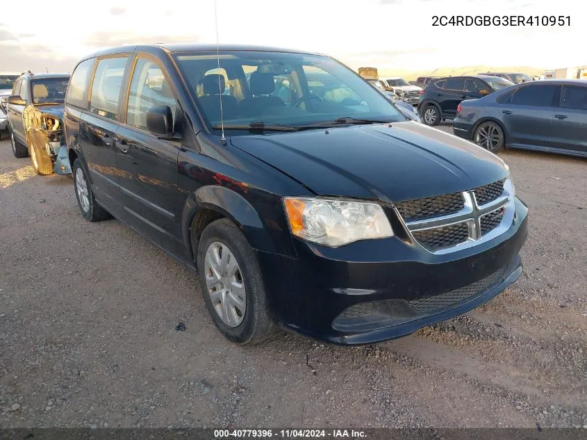 2014 Dodge Grand Caravan American Value Pkg VIN: 2C4RDGBG3ER410951 Lot: 40779396