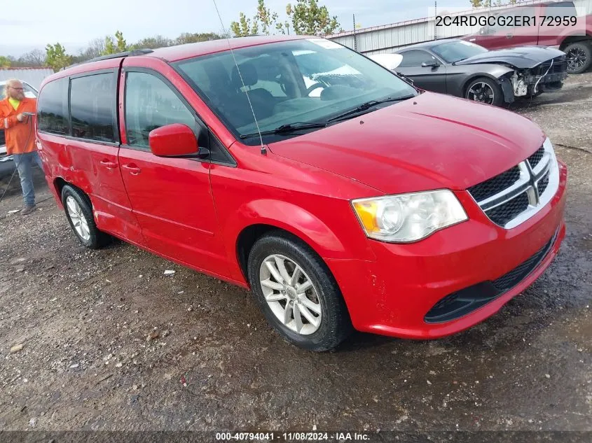 2014 Dodge Grand Caravan Sxt VIN: 2C4RDGCG2ER172959 Lot: 40794041